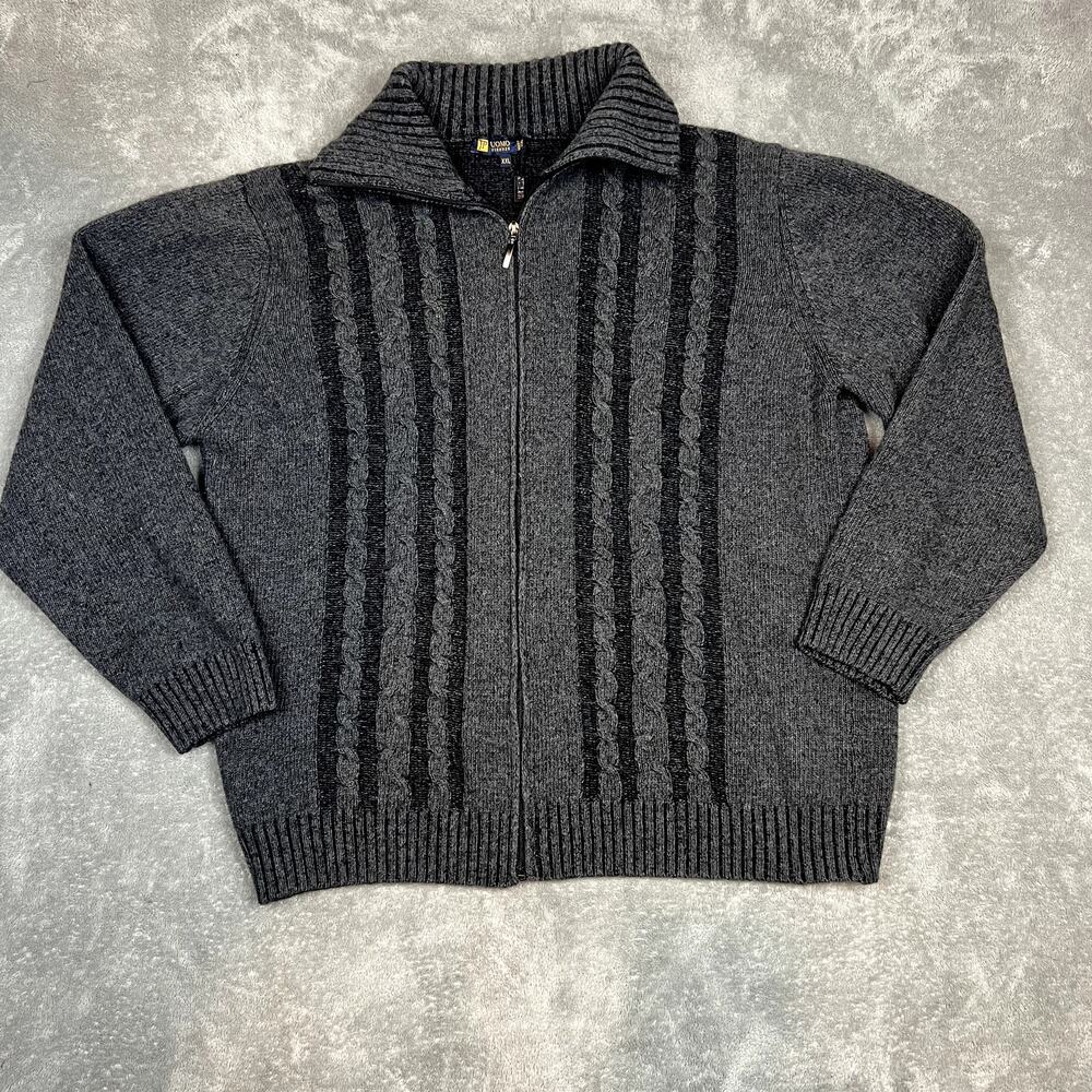 JP Uomo Firenze Sweater Mens XXL Wool Blend‎ Cable-Knit Pullovers Shawl Collar